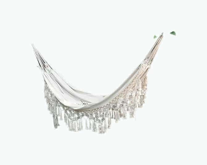 Handmade Boho Large Brazilian Hammock With Macrame Fringe