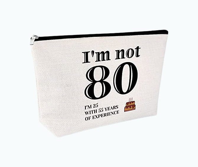 80th Birthday Makeup Bag