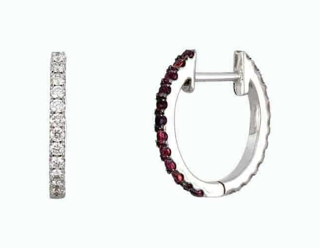 Reversible Diamond & Ruby Hoop Earrings