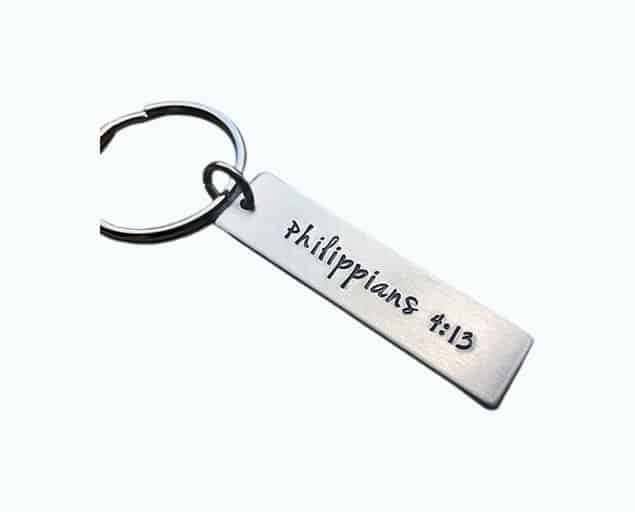 Hand Stamped Scripture Keychain