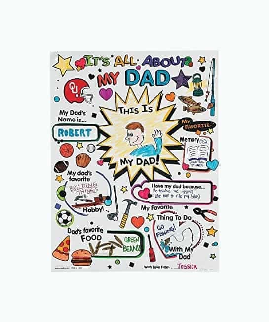 Color Your Own All About Dad Poster - Set of 30