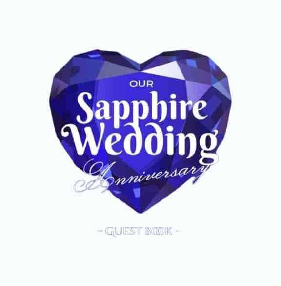 Sapphire Anniversary Guest Book