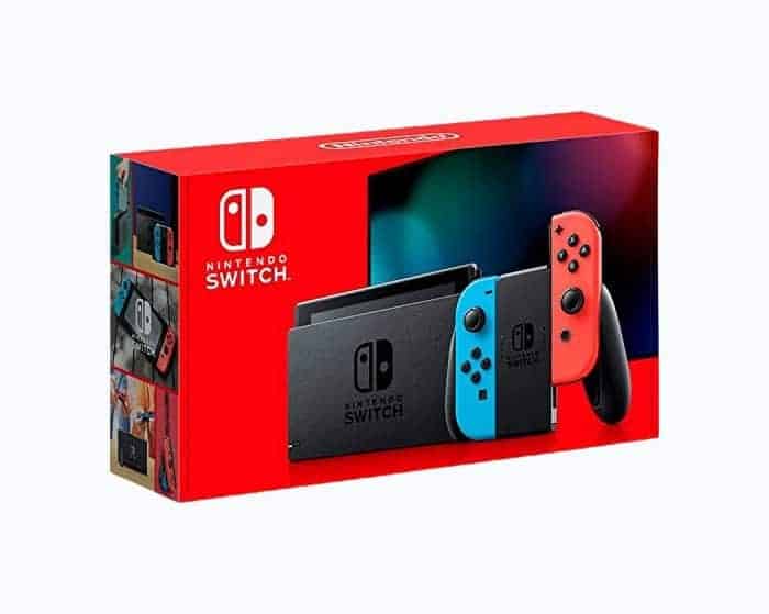 Nintendo Switch with Neon Blue and Neon Red Joy‑Con