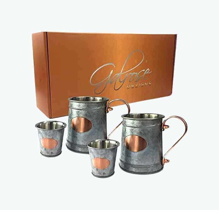 Galvanized Iron Beer Stein Set