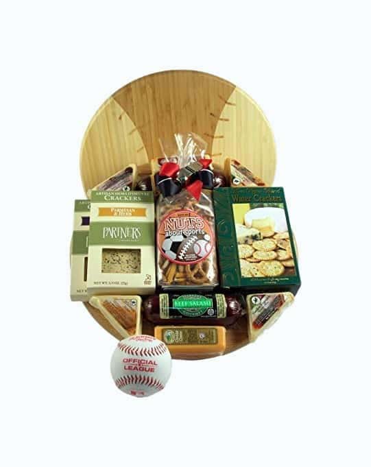 Baseball Cutting Board Gift Basket