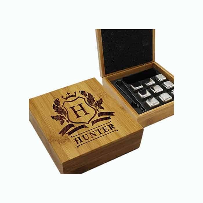 Personalized Whiskey Stone Gift Set