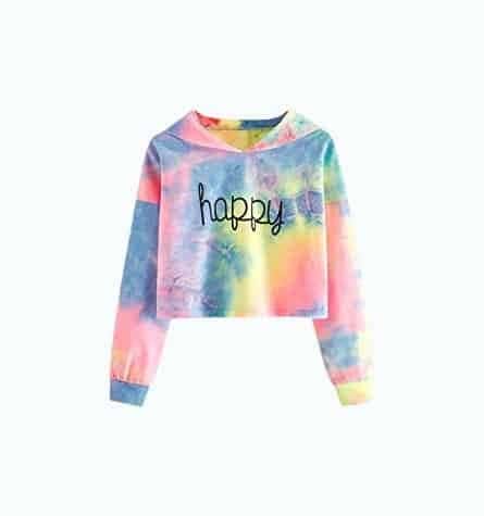 Tie-Dye Crop Top Hoodie