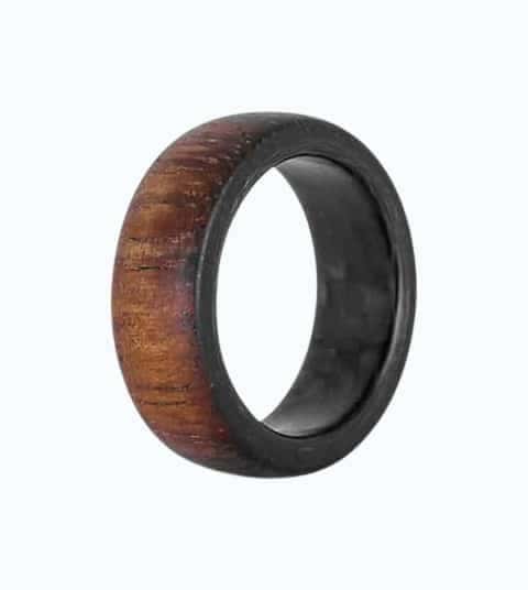 Koa Wood & Carbon Fiber Ring