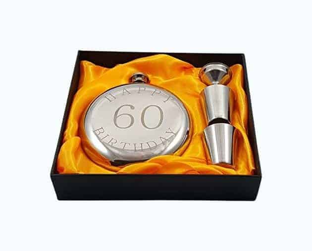 60th Birthday Flask Gift Set