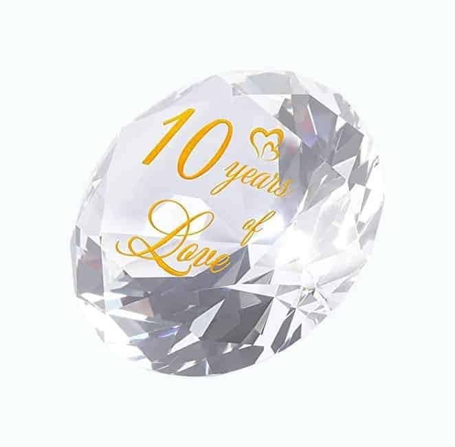 10th Anniversary Crystal Diamond Keepsake