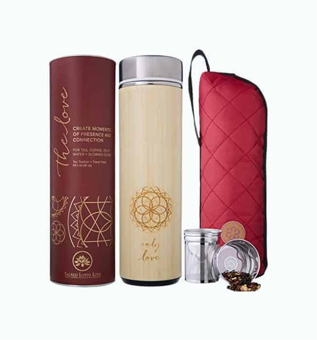 Bamboo Tea Tumbler, Strainer & Infuser