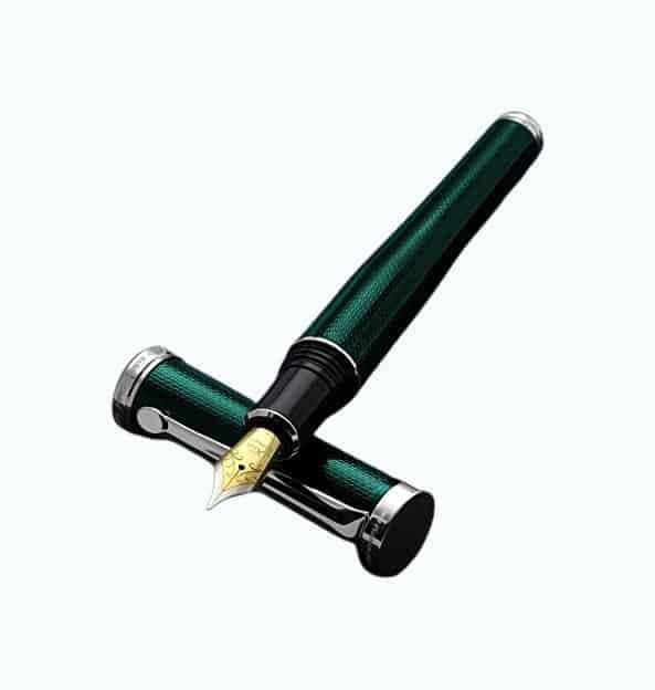 Emerald F-2 Diamond-Cut Finish Serialized Fine Fountain Pen