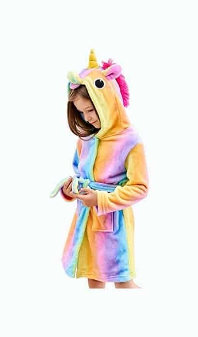 Unicorn Hooded Bathrobe