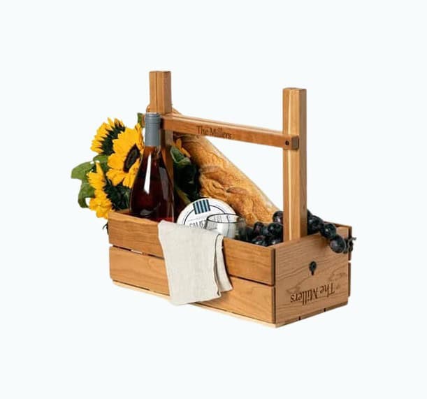 Personalized Picnic Table Wine Carrier