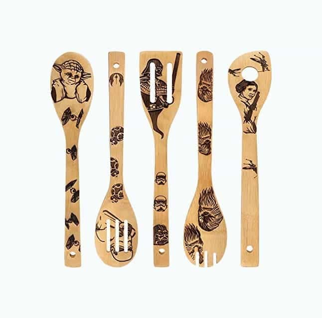 Star Wars Burned Wooden Utensils Set Gift