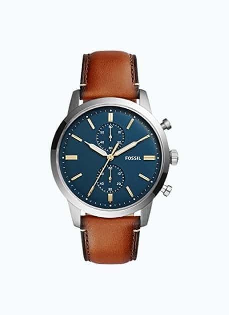 Stainless Steel and Leather Watch