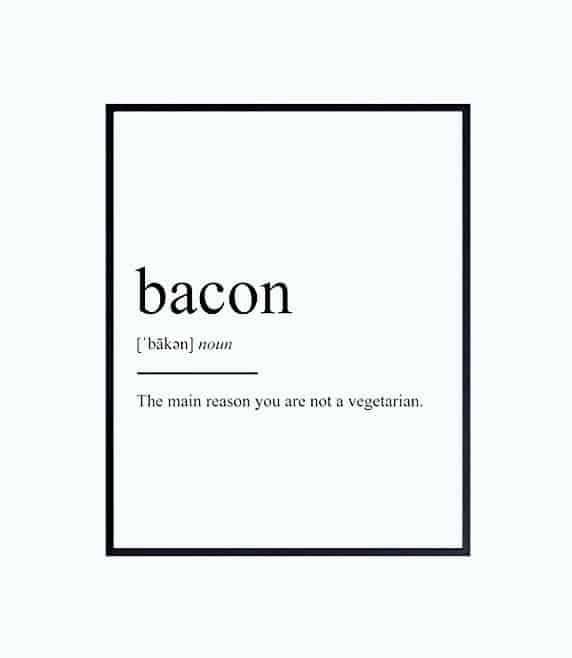 Bacon Typography Art Print