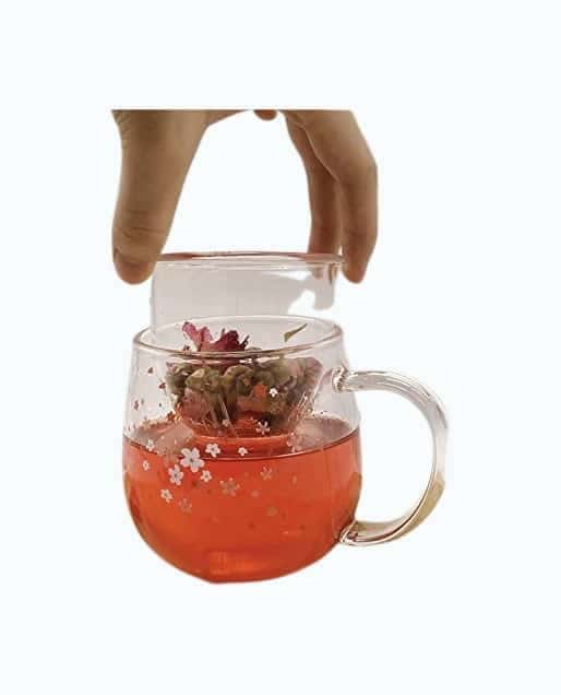 Tea Infuser Glass Mug