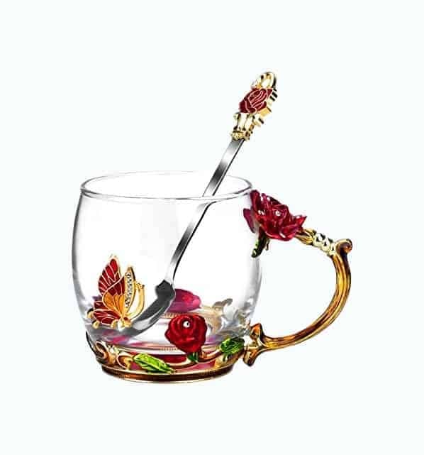 Enamel Rose Mug