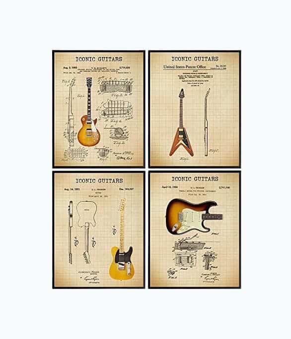 Famous Guitars Print Set