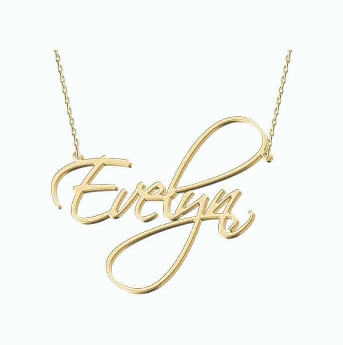 Custom Gold Name Necklace Personalized 18K Gold Plated