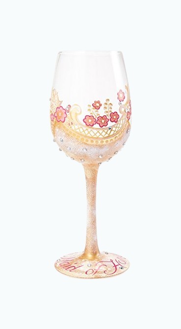 Maid of Honor Painted Wine Glass