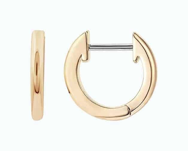 14K Gold Plated Cuff Earrings Huggie Hoops