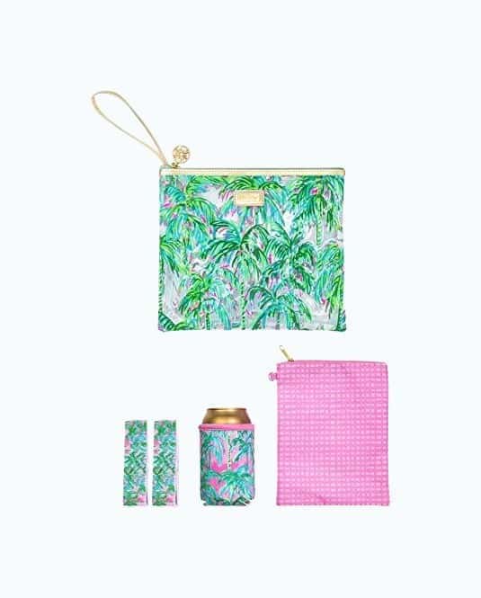 Lilly Pulitzer Water Resistant Vinyl Beach Day Pouch