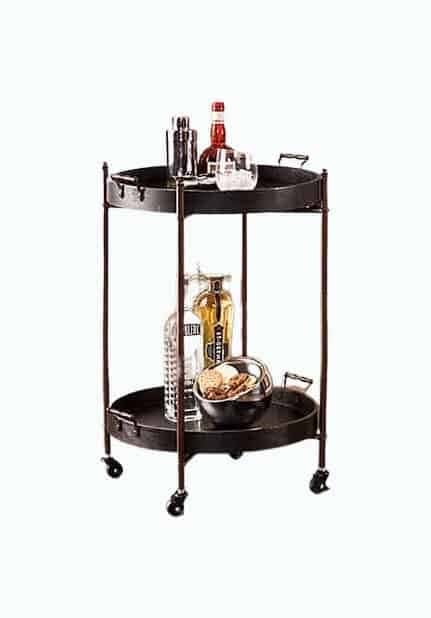 2-Tier Round Butler Serving Cart