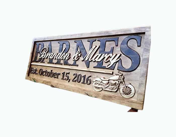 Personalized Motorcycle Gifts Sign