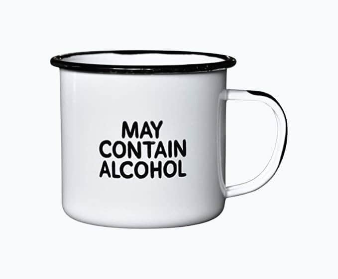 “May Contain Alcohol” Enamel Mug