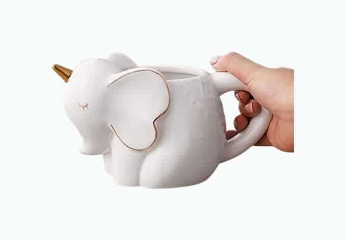 White Elephant Ceramic Mug