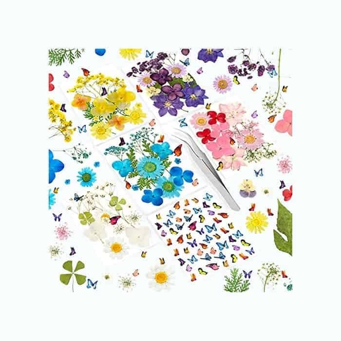 124 Pieces Dried Flowers for Resin And Crafts