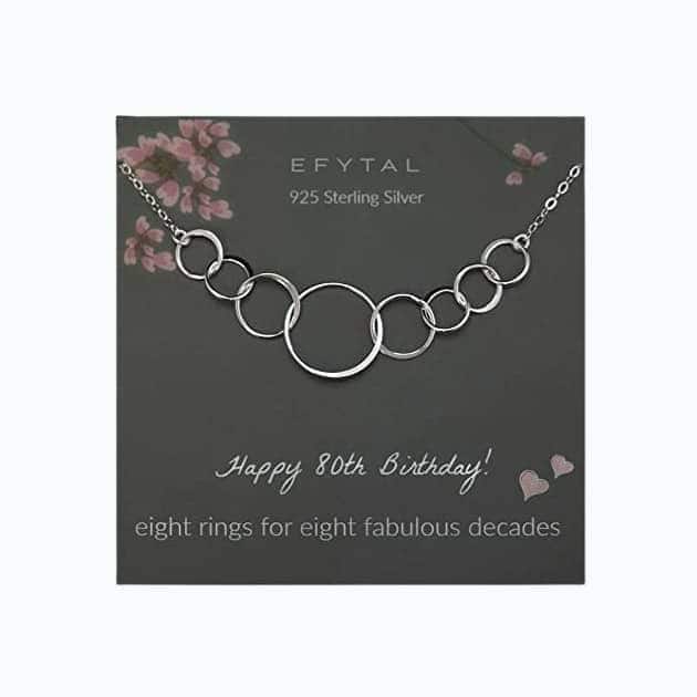 80th Birthday Circle Necklace