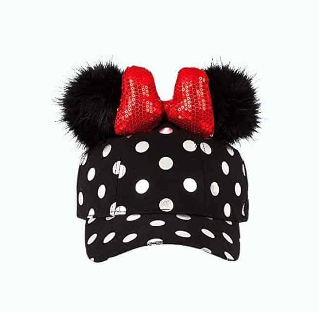 Minnie Mouse Pom Baseball Cap