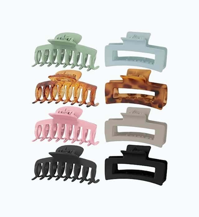 8 Colors Strong Hold Hair Claw Clips