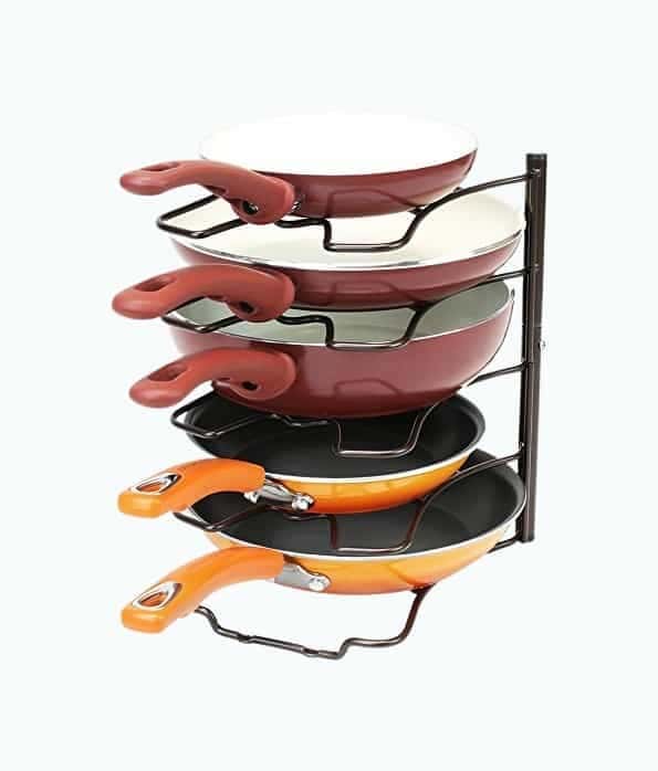 Kitchen Counter and Cabinet Pan Organizer Shelf Rack