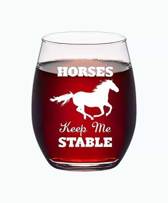 Horses Wine Glass