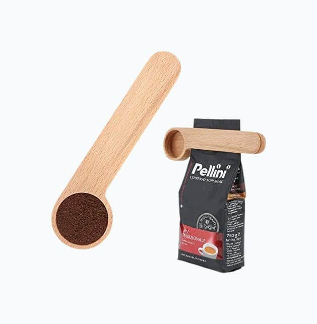 Wood Coffee Scoop with Bag Clip