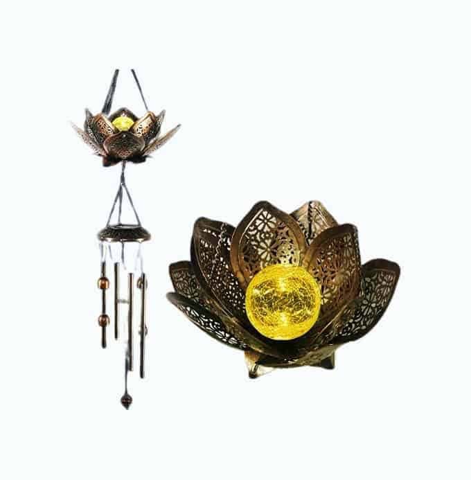 Lotus Solar Wind Chimes