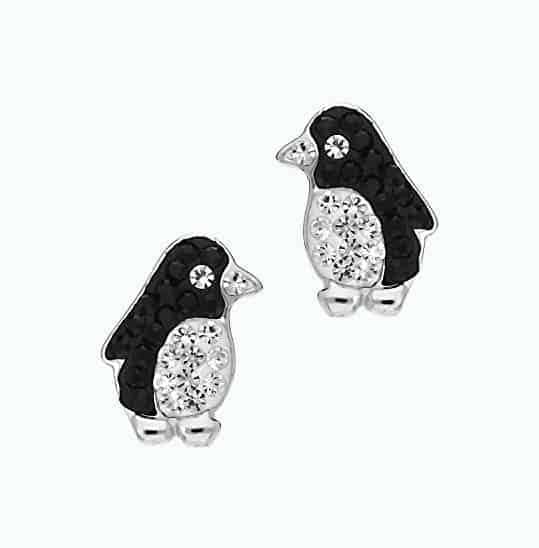 Crystal Penguin Earrings