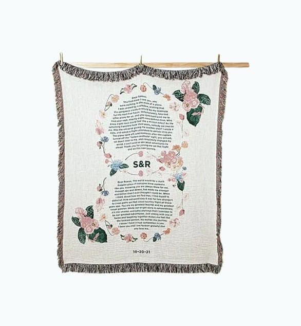 Personalized Wedding Vows Throw Blanket