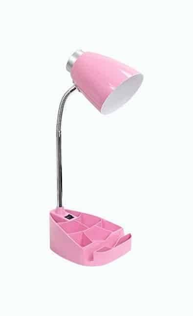 Pink Desk Lamp With Organizer