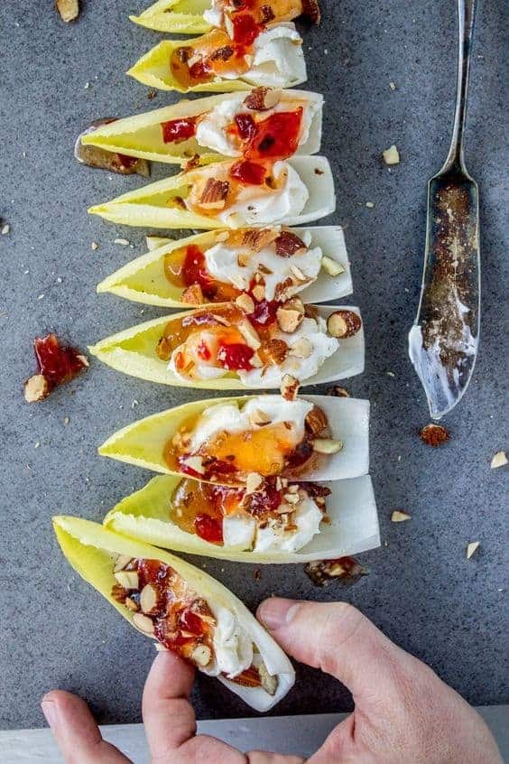 14 | SMOKEY ALMOND CREAM CHEESE ENDIVE BITES