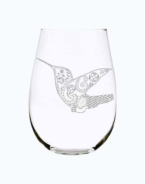 Hummingbird Wine Glass