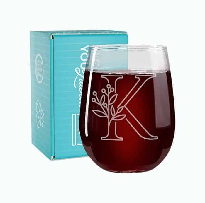 Monogram Wine Glass