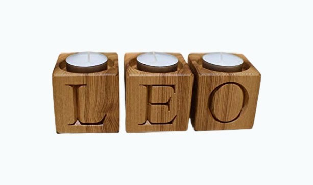 Personalized Wood Candle Holder Blocks