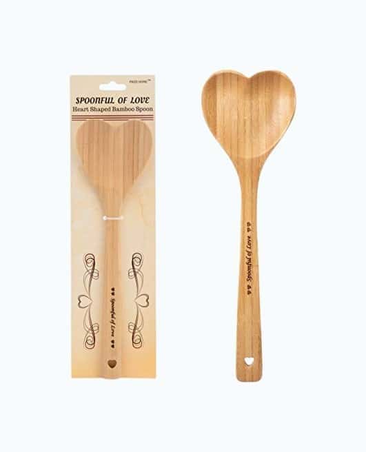 Heart-Shaped Bamboo Spoon