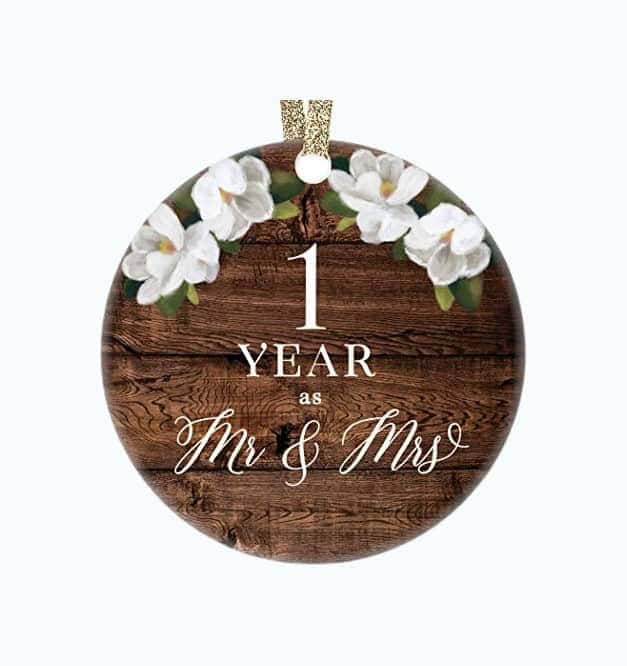 1st Wedding Anniversary Christmas Tree Ornament