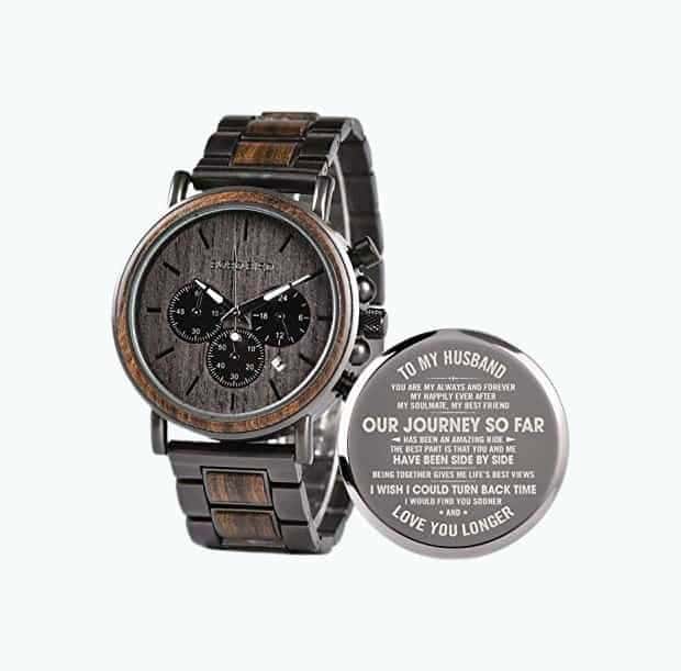 Engraved Wooden Watch for Him